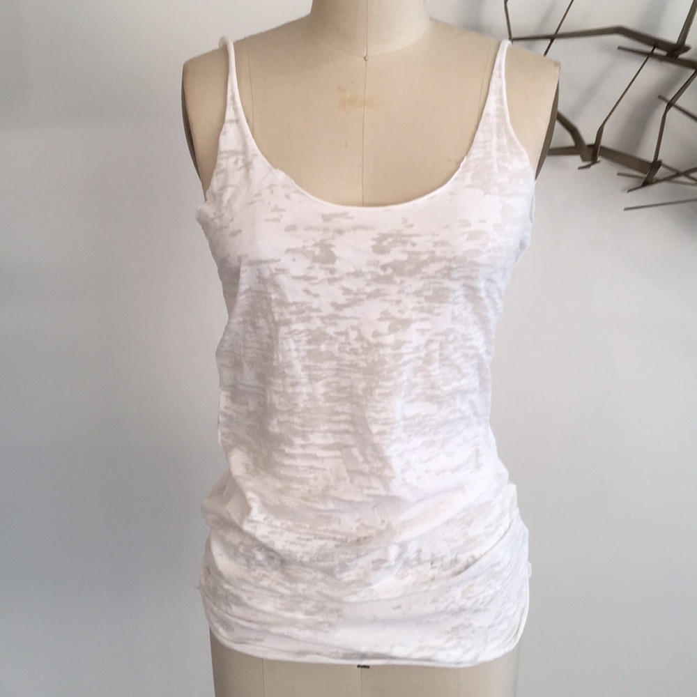Karen Zambos white burnout tank